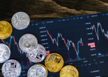 Concepto de criptomonedas y tecnología blockchain